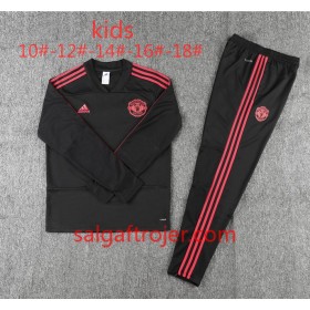 Manchester United Børn Sweatshirt Dragt Sort 2018-2019